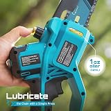 Mini Motosega da 8 Pollici Motore Brushless, Motosega Elettrica con 2x4.0Ah - 7
