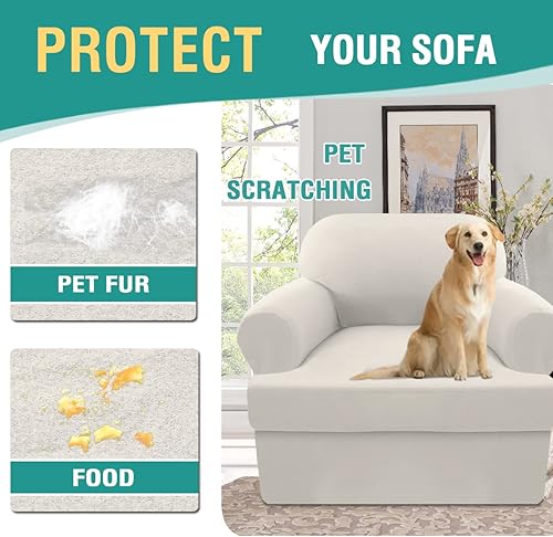 Miniatura 9 de GAMUKAI Fleecce - Funda de sofá de 3 piezas con cojín en T funda de sofá suave para sofá protector de muebles con 2 cojines individuales oliva sofá