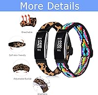 Vista 2 de Attbbon Bandas elásticas compatibles con Fit bit Inspire 2 correas de repuesto para mujer, ajustable, suave, elástica, deportiva, accesorio