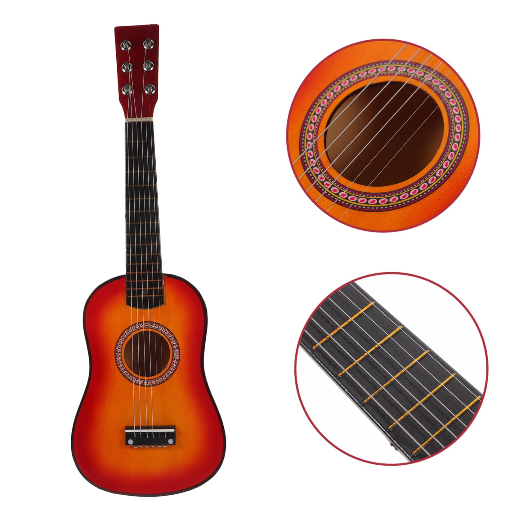 Chitarra Giocattolo in Legno 1 Pezzo per Principianti, 21 Pollici | Kids Guitar Toy, Back To School Party, Strumenti Musicali per Ragazzo Ragazza, Suono Piacevole e Presa Comoda Stile Casuale