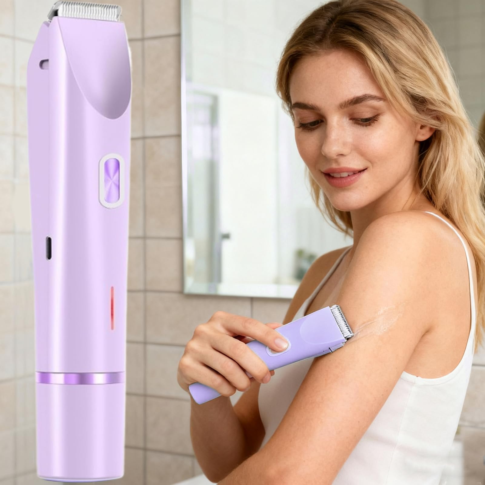 Tondeuse de bikini pour femme, élimination des têtes doubles, rasoirs électriques de 400 mAh pour les jambes de femme - Pour le corps, la peau, les jambes, les aisselles, la beauté et le
