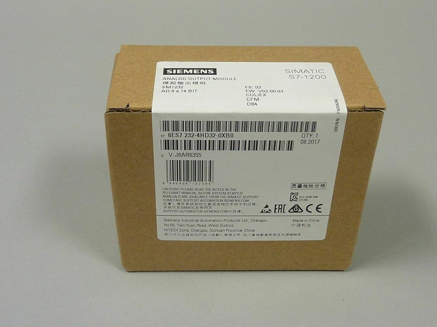 Module de sortie analogique 6ES7 232-4HD32-0XB0 pour la régulation de vannes