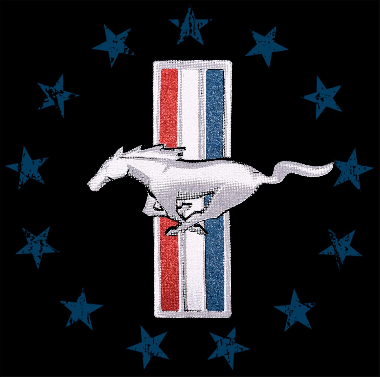 JH DESIGN GROUP Men's Ford Mustang Distressed U.S. Flag 2-Sided Pullover Hoodie - Image 3