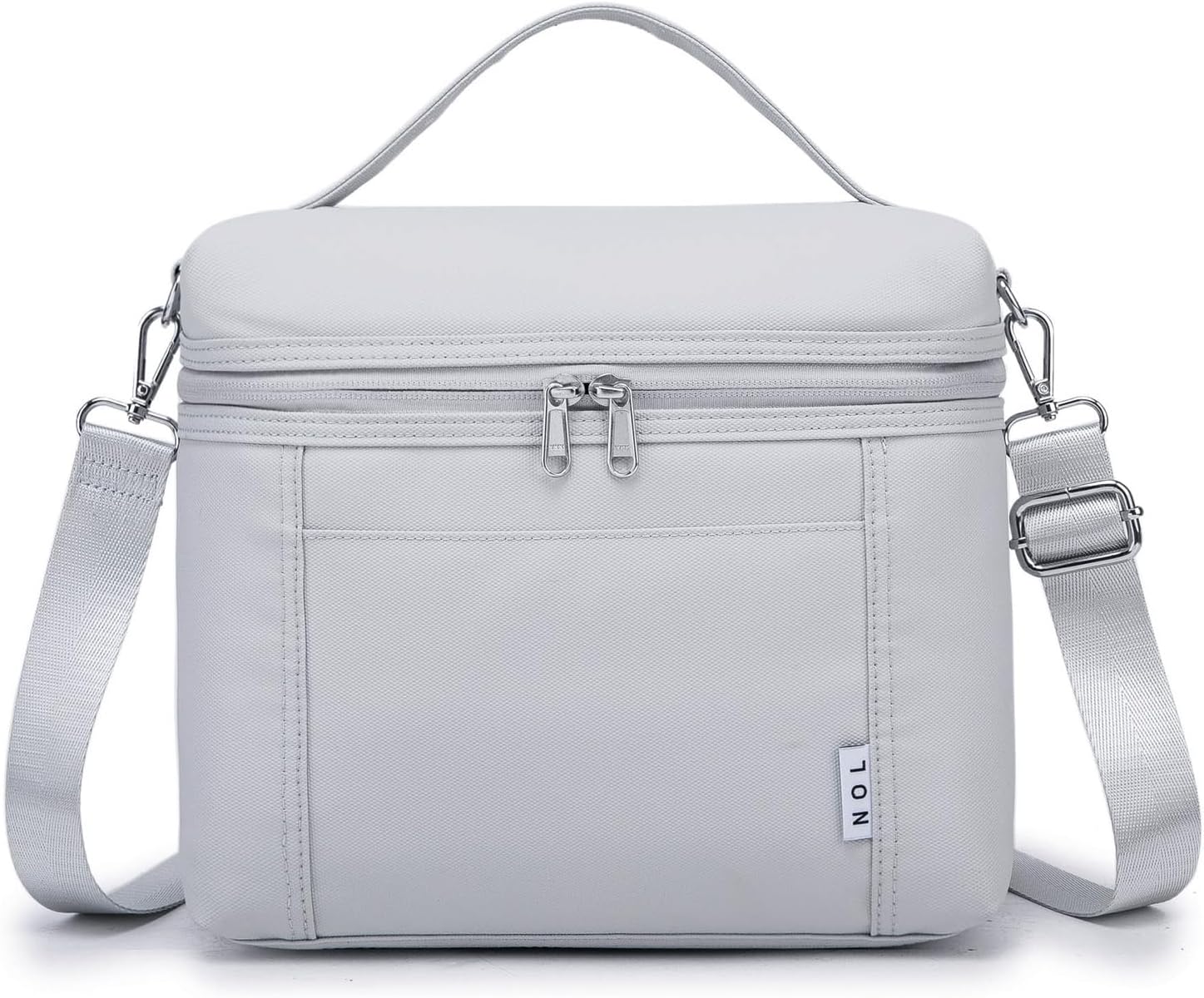 NOL 8L Insulated Lunch Bag for Women, Gray White, Medium(normal)