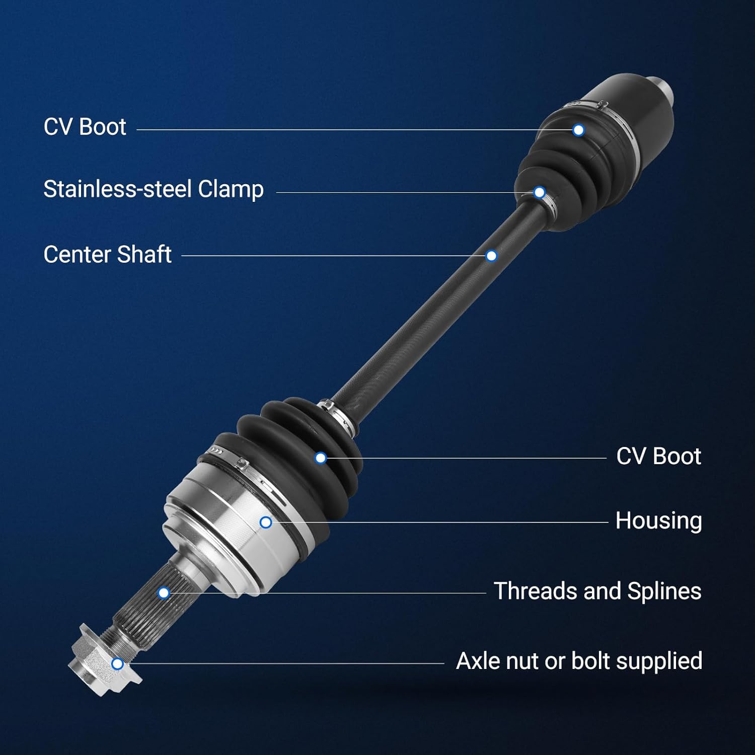 Autoround 664225 CV Axle Shaft Assembly Compatible with Honda Odyssey 2005-2010, Ridgeline 2006-2014, Front Right Passenger Side