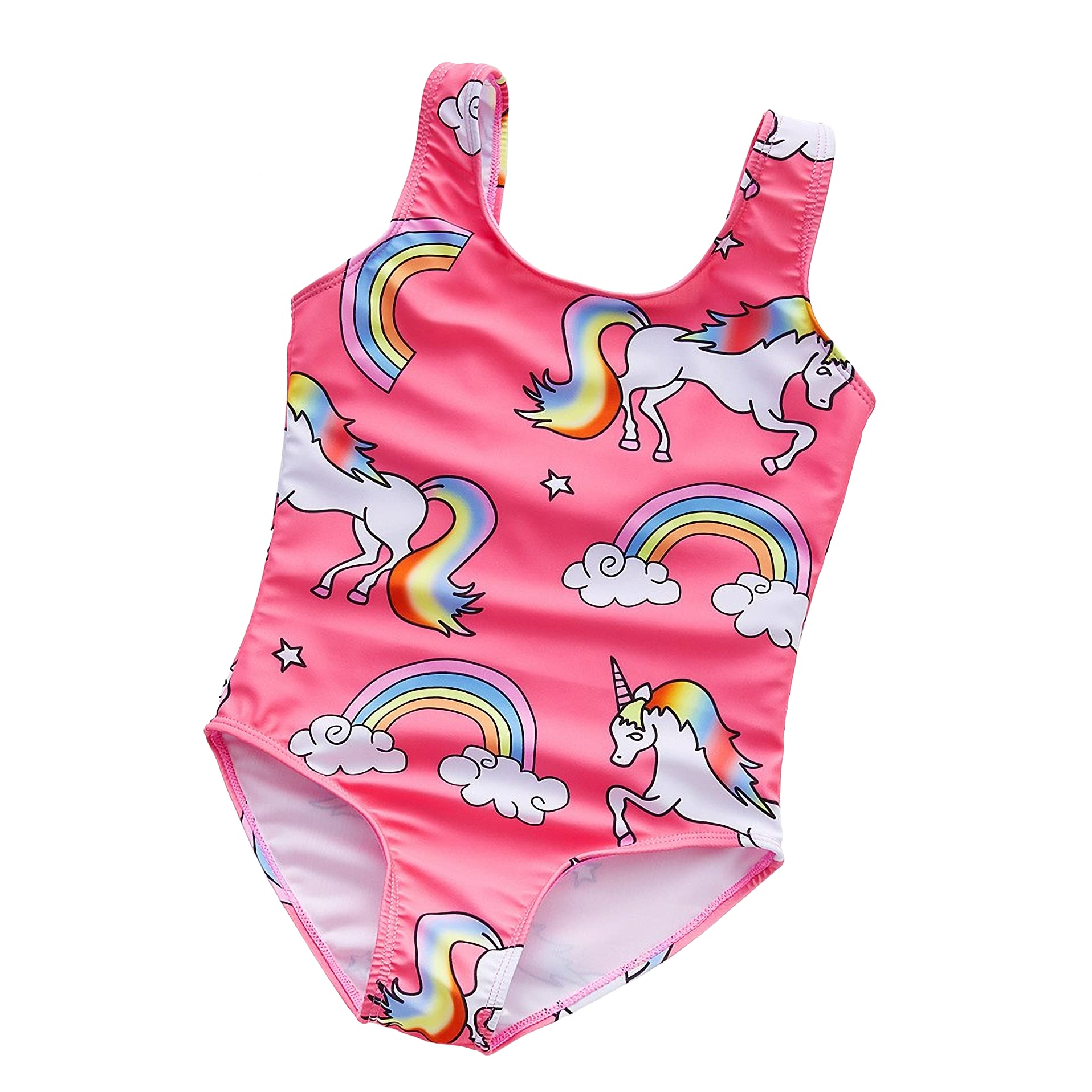 BLOMDES Mädchen-Schwimmkostüm Einteiliger Mädchen-Einhorn-Badeanzug Badeanzug Bademode für 3-4 Jahre