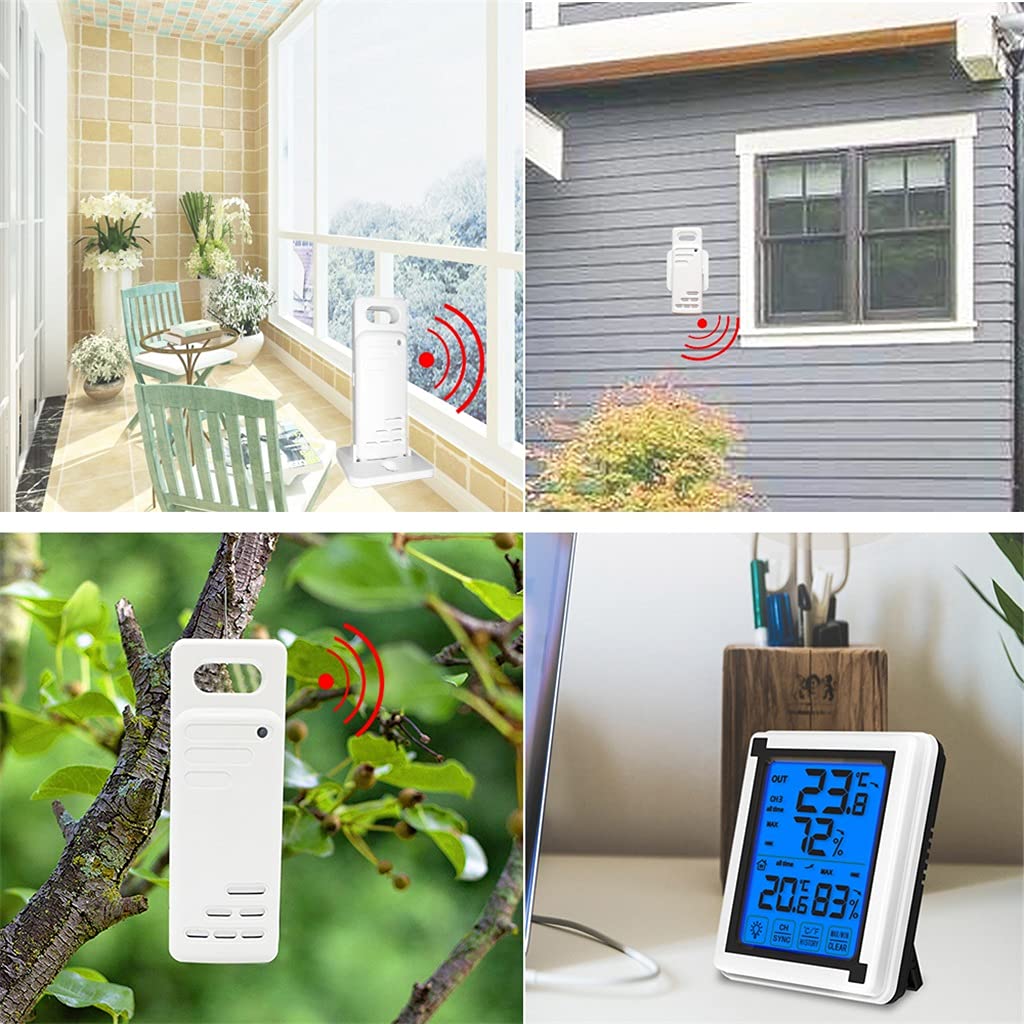 Touch Screen Weather Station + Outdoor Forecast Backlight Thermometer Hygrometer Weather Station