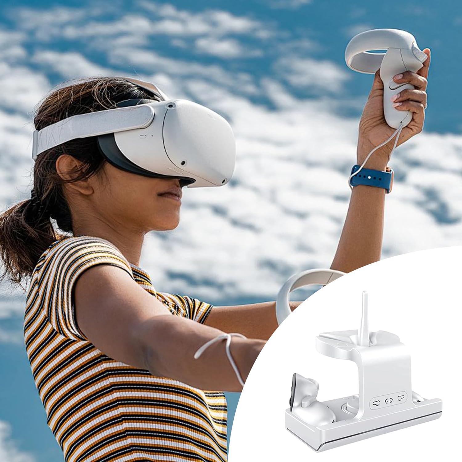 3S ヘッドセットおよびコントローラー用バッテリーキット付き磁気充電ドックカラフルな ABS 材料