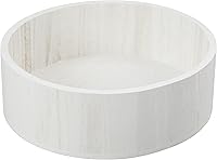 Vista 10 de iDesign - Organizador renovable de madera de Paulownia para tocadiscos, 10.5 x 1.19 x 10.5 pulgadas, color blanco lavado