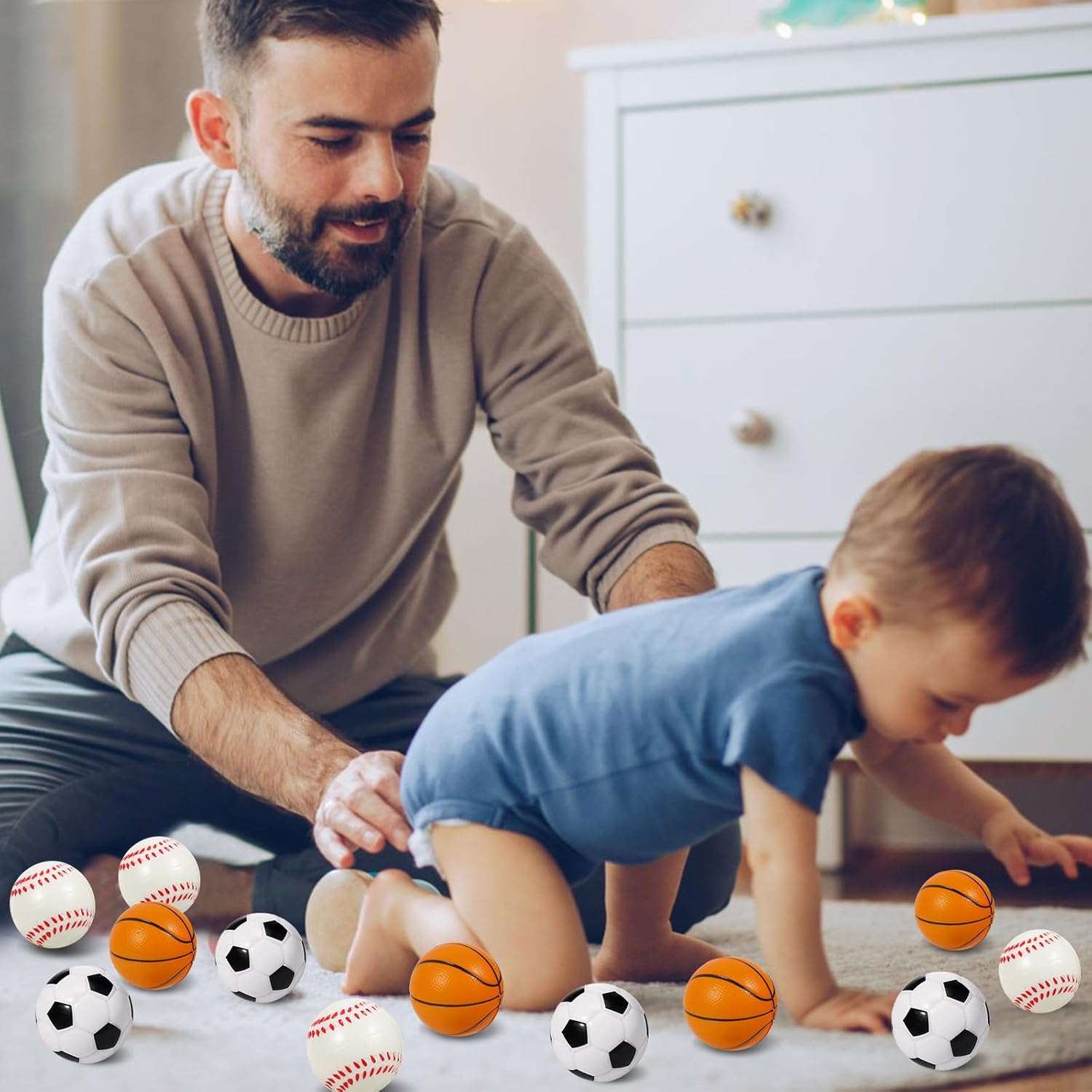 Urspasol 12-Pack Baseball Stress Balls 2.5 Inch Soft Foam Squeeze Baseball for Party Decorations, Favors & Anxiety Relief - Great for Hand Exercise, Team Building Gifts, and School Rewards - Image 4