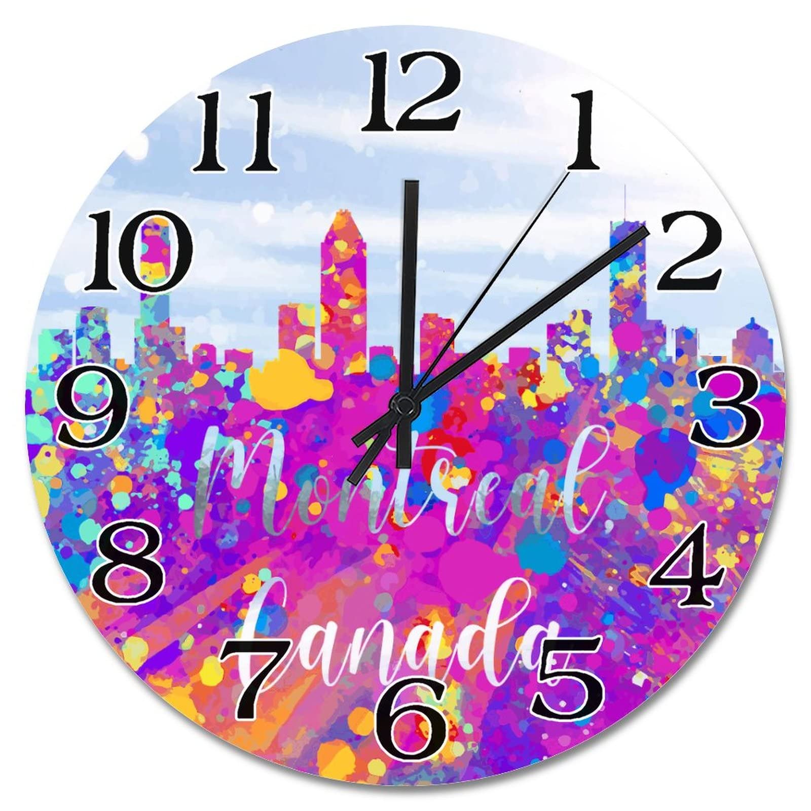 Horloge murale 38 cm silencieuse à pile pour salon et chambre style ferme
