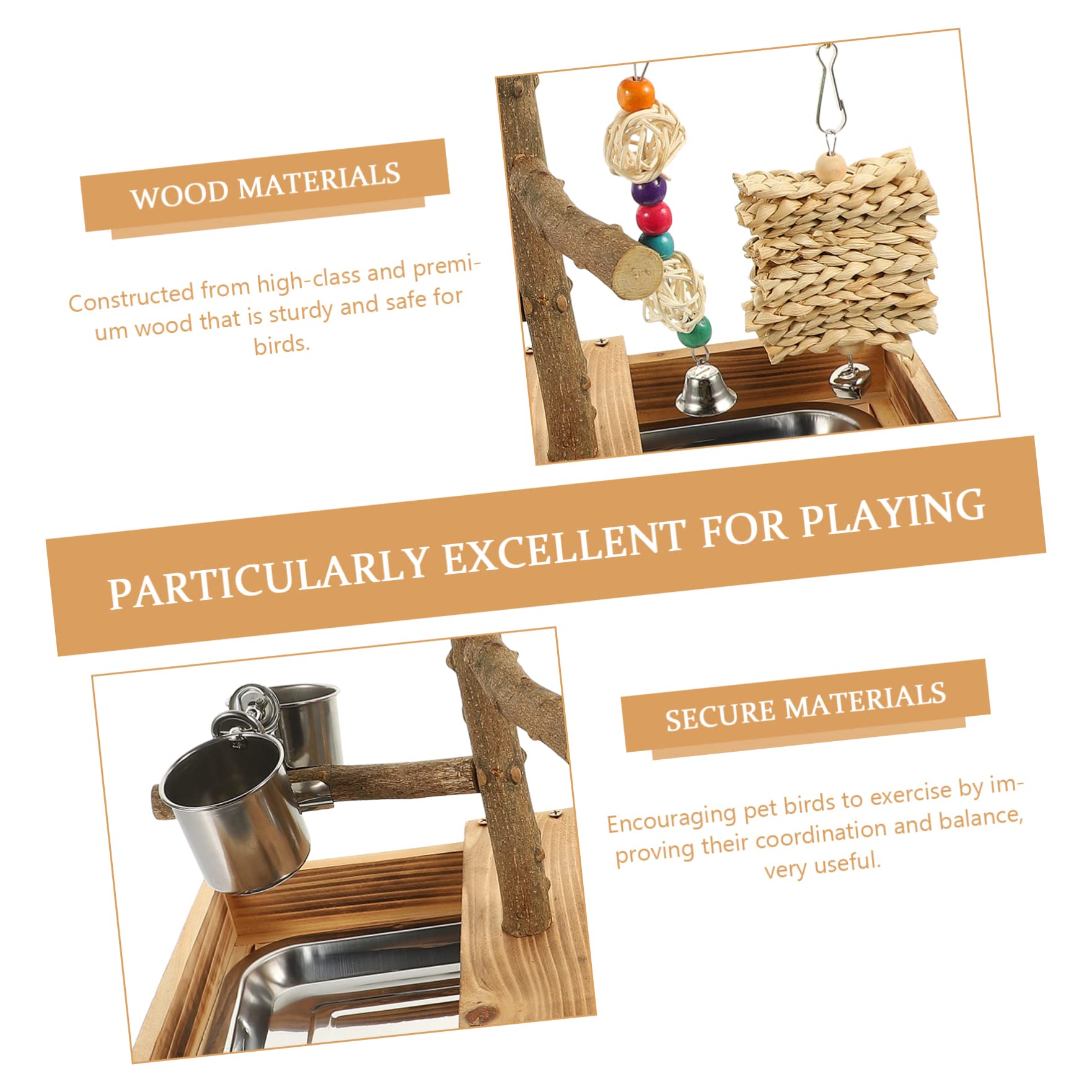 POPETPOP de Entrenamiento de Madera para Pájaros Juguetes para Pájaros para Soporte Monitor Escritorio Madera