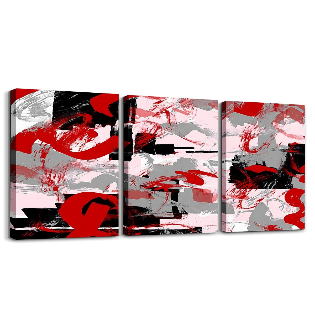 Toile murale abstraite Loussiesd 3 panneaux - triptyque géométrique moderne 40x30 cm - 6