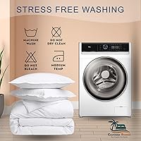 Vista 5 de Hotel Luxury - Juego de funda de edredón de 3 piezas de algodón egipcio de fibra larga de 800 hilos, tamaño Super King Plus de 120 x 120, cierre