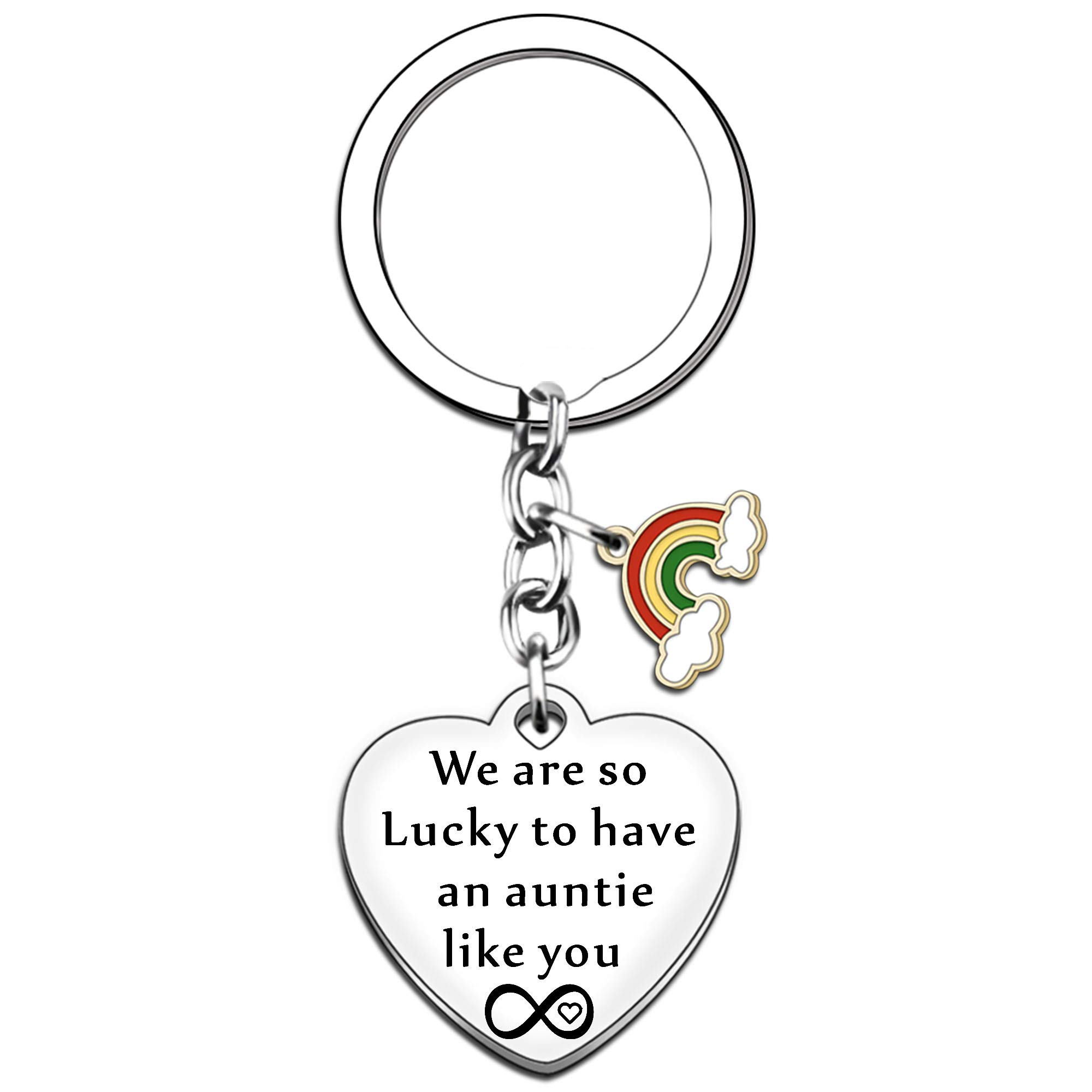 Ttoven Silver Auntie Gifts Auntie Keyring Mothers Day Birthday Keychain Gifts