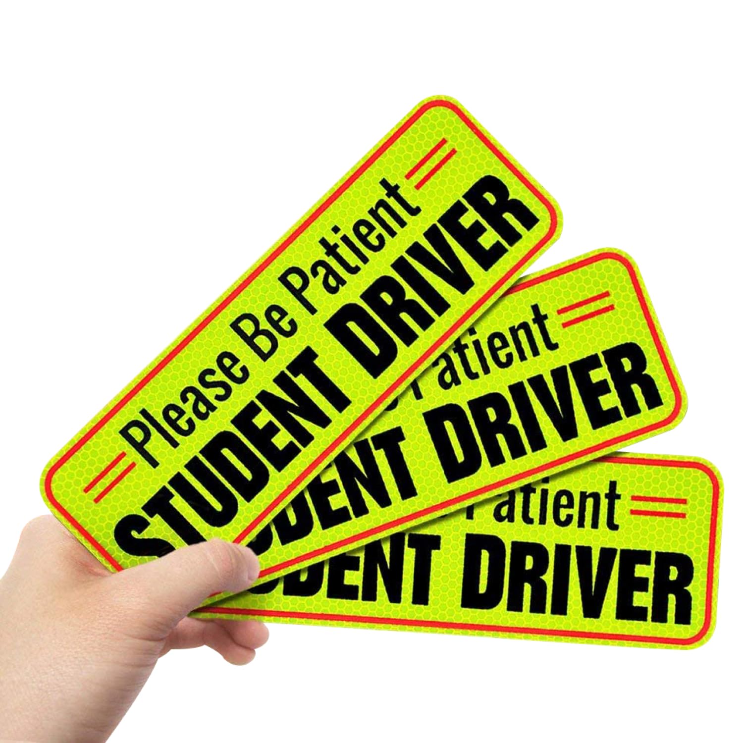Signs Authority Student Driver Car Magnet Set of 3 - Reflective 10 Inch Magnetic Signs for Cars - New Driver Magnet for Vehicle - Student Drivers Sticker for Car Safety and Visibility
