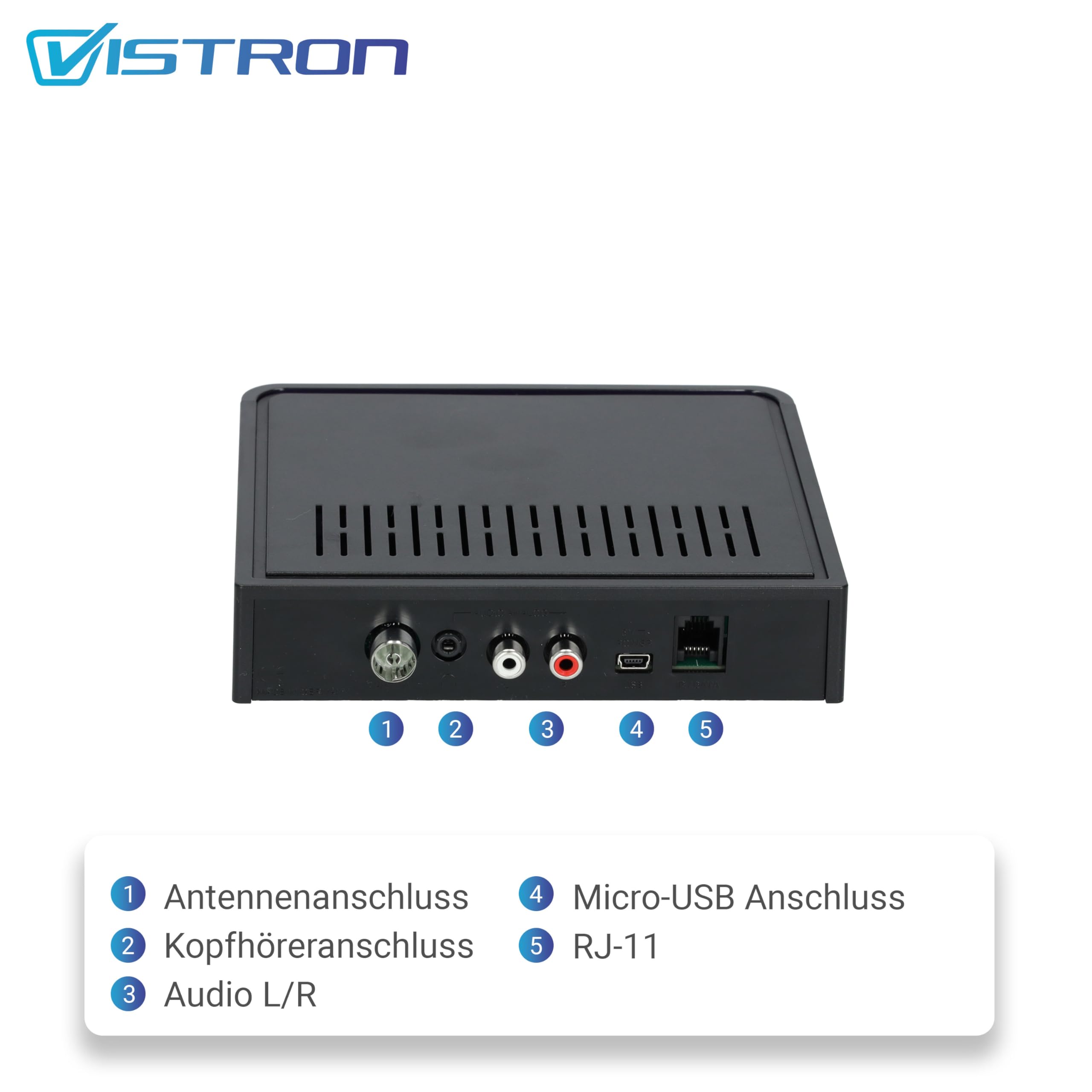 Vistron Youtune1 DAB+ Radiotuner inkl. Antenne, digitaler DAB Radioadapter (HiFi Anlage + AV Receiver Erweiterung), FM/UKW Radio, Digitalradio