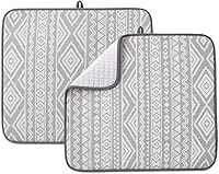 Vista 20 de Paquete de 2 tapetes de secado de platos para encimera de cocina, absorbentes, tapetes escurridor de platos de microfibra, almohadilla de secado