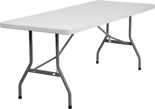 Flash Furniture 6-Foot Rectangular Plastic Folding Table, White