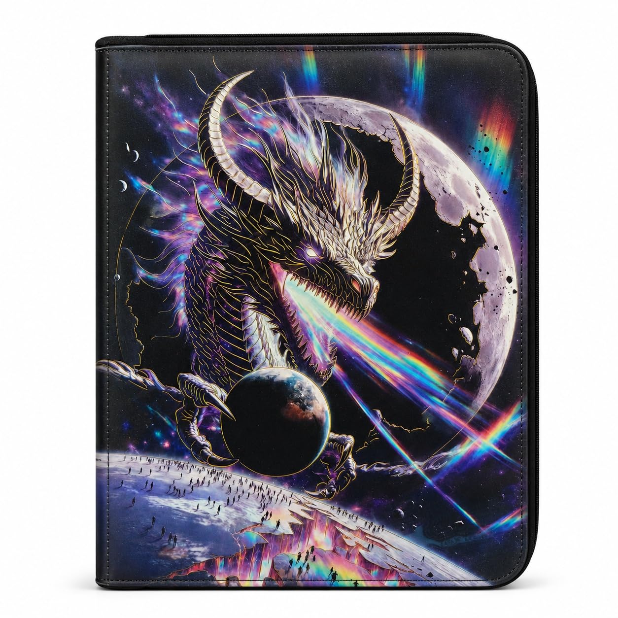 Cosmic Dragon - Raccoglitore per carte collezionabili con 9 tasche, con cerniera, 20 pagine fronte/retro, contiene 360 carte