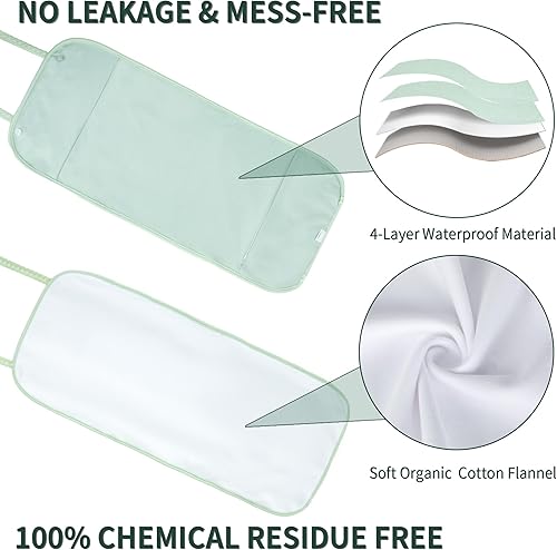 Miniatura 3 de KANAV Paquete de 2 paquetes de aceite de ricino para pecho y cintura, paquetes de aceite de ricino de franela de algodón orgánico reutilizables para