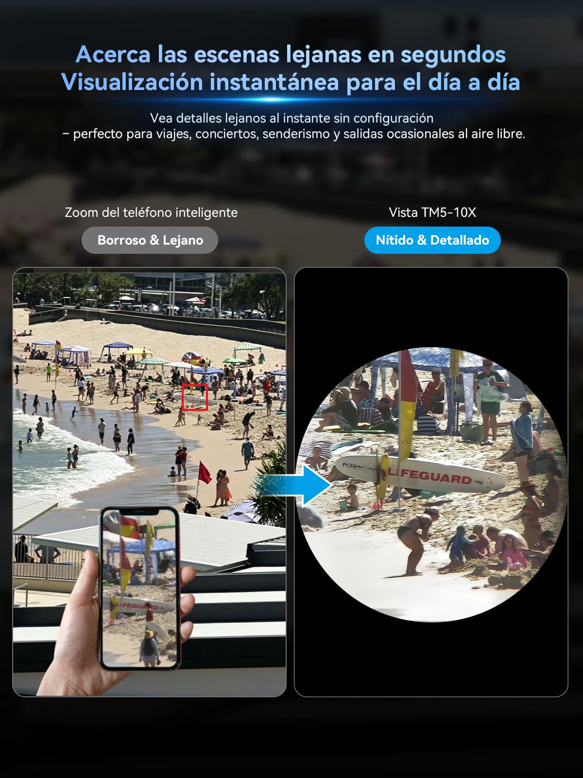 APEXEL 5-10X Lente Zoom para iPhone 17/16/15/14/13 Series, Zoom para Moviles Clip para Cámara de Móvil, Zoom Optico para Movil