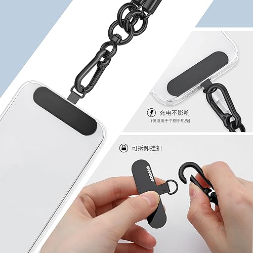 Miniatura 2 de Pestaña de amarre para teléfono, parche de metal, pieza de repuesto de correa de teléfono para teléfono celular, parche de cordón de seguridad (2