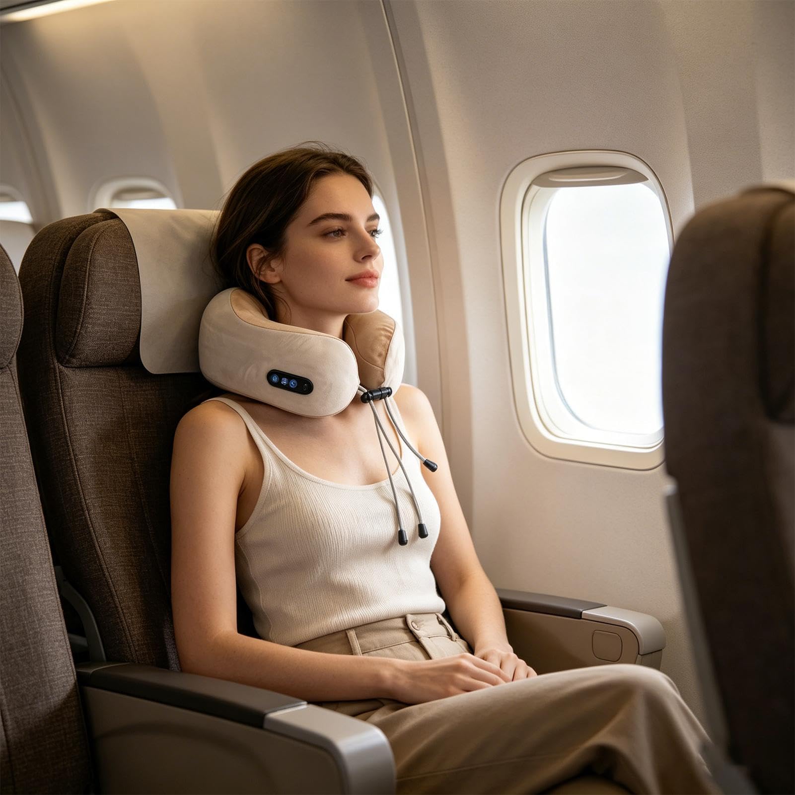 Générique Cuscino massaggiante cervicale | 3 livelli elettrico ricaricabile silenzioso supporto per massaggi - cuscino di supporto cervicale - per TV Viaggi Pausa Seduto Letto Divano Ufficio Casa
