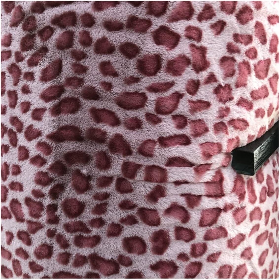 Puszyste futro rzemieślnicze, Tkanina ze sztucznego futra Tkanina ze sztucznego futra 160x50cm Tkanina z krótkim włosiem we wzór panterki(Pink)