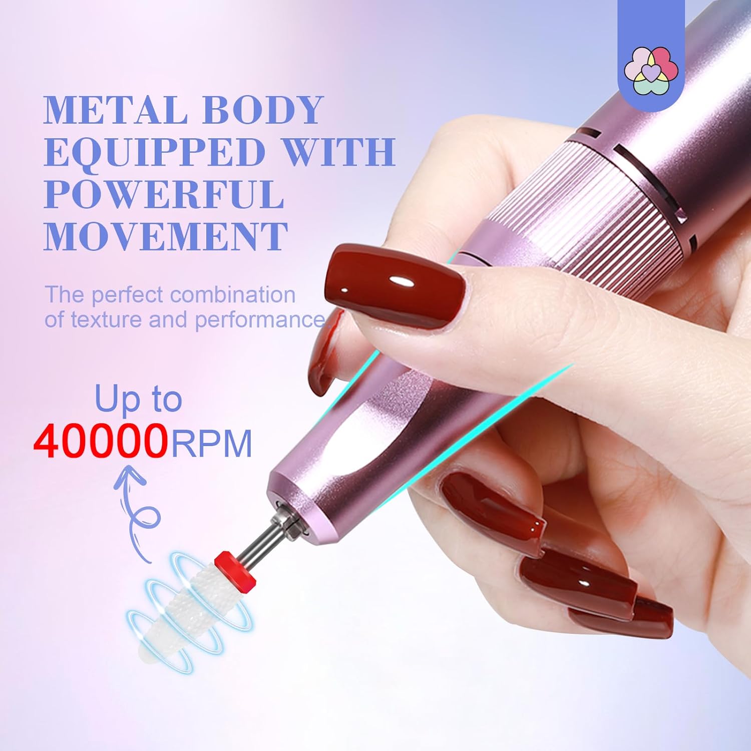 SAVILAND Professional Nail Drill 40000RPM Electric Nail Drill Machine with LCD Display Nail Kit Portable Electric Nail File for All Manicure Shaping & Gel Removal Manicure Pedicure Salon Home