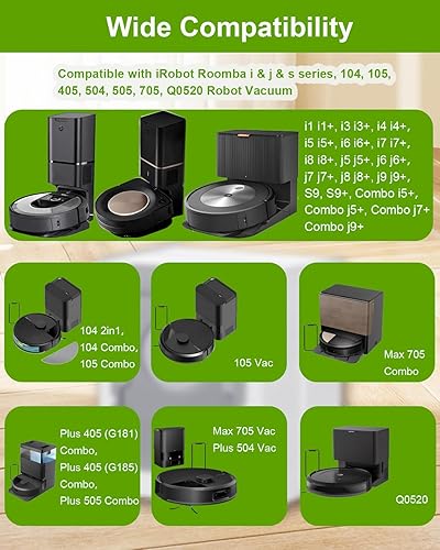 Miniatura 2 de ApexOne Paquete de 16 bolsas de vacío para iRobot Roomba i, j, s Series, 104 Combo, 105 Combo, 105 Vac, Plus 405 (G185) (G181) Combo, Max 705 Vac,