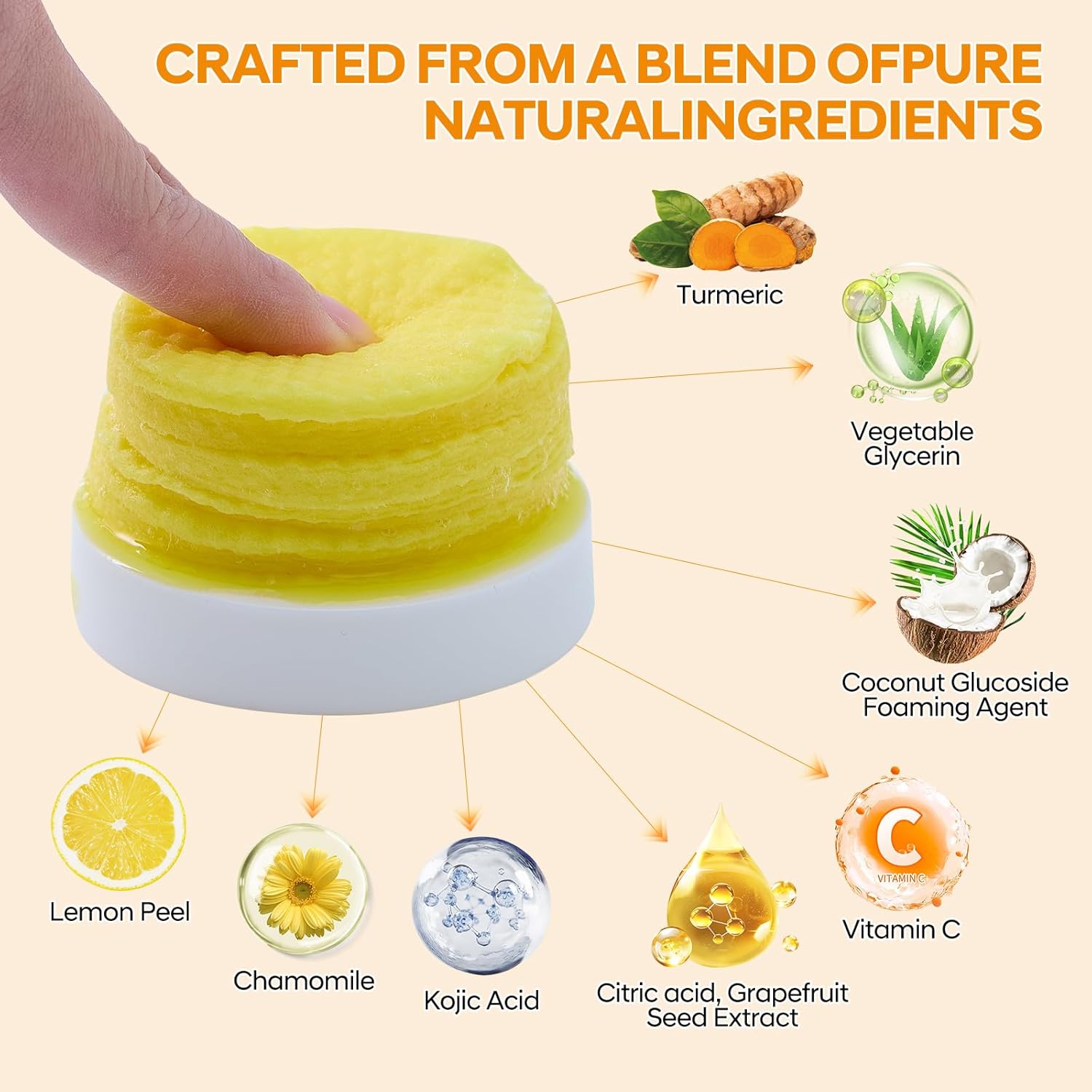 Pack of 55 Pure Kojic Acid & Turmeric Cleansing Pads for Deep Facial Skin Cleaning, Skin Moisturizing, Improve Uneven Skin Tone and Gently Healing Acnes 3 71Nmi b5vsL. AC SL1500