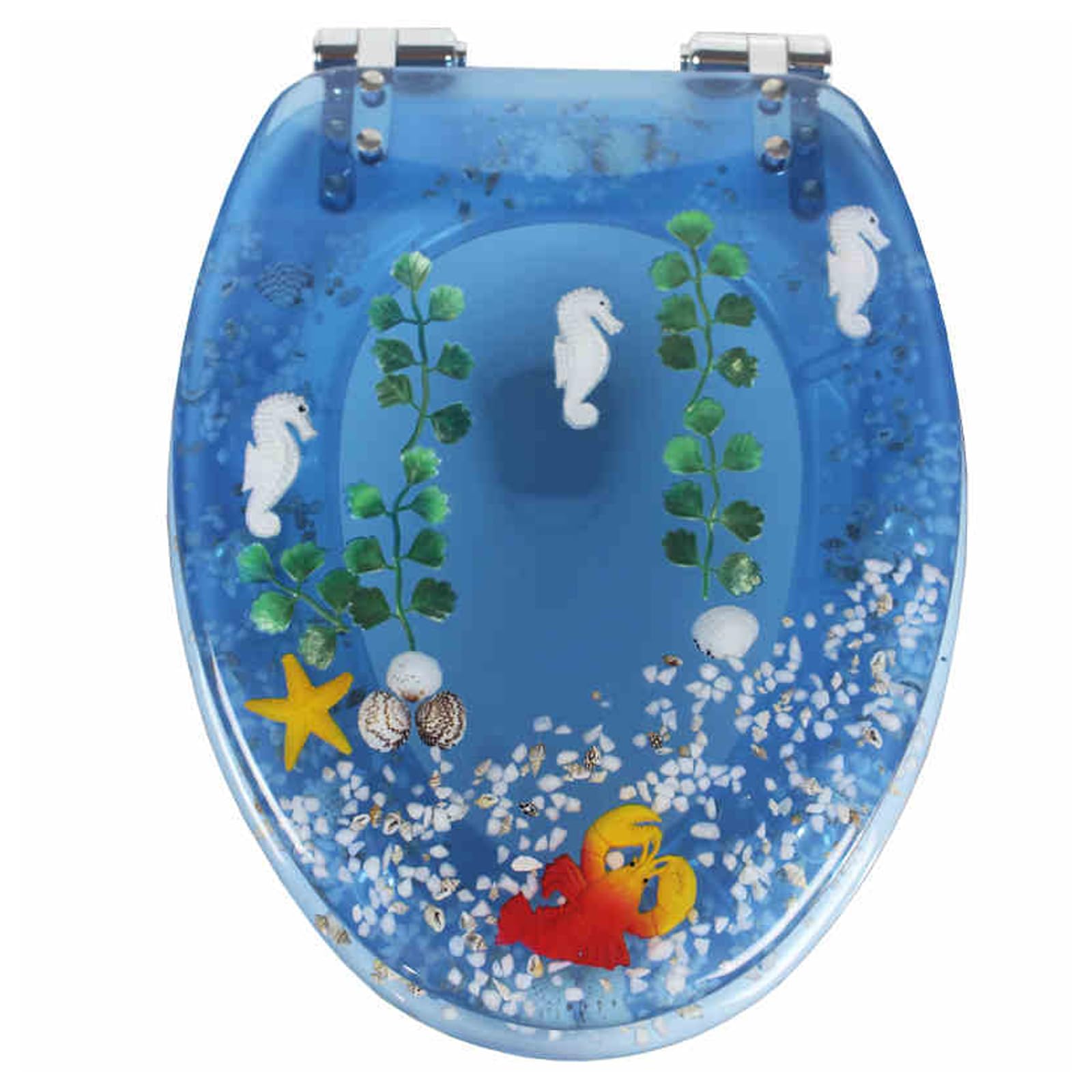 Soft Close Toilet Seat, Transparent Resin Toilet Seat Soft Close for U V O Type Toilets 33-39x42-49cm Multicolor Pack of 1(A Style)