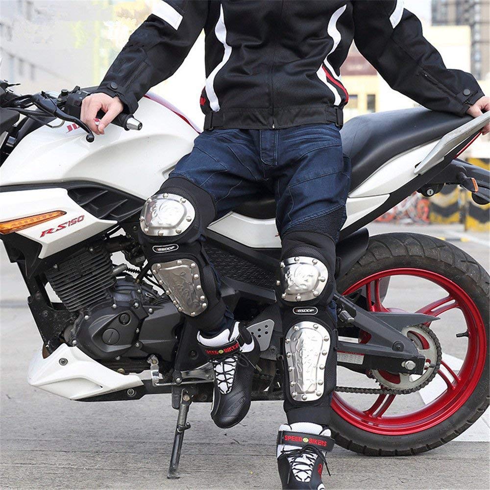 Ginocchiere protettive Equipaggiamento Protettivo per Moto Ginocchiere in Acciaio Inox Skateboard Pattinaggio Bicicletta BMX Bicicletta Scooter-4 Pezzi