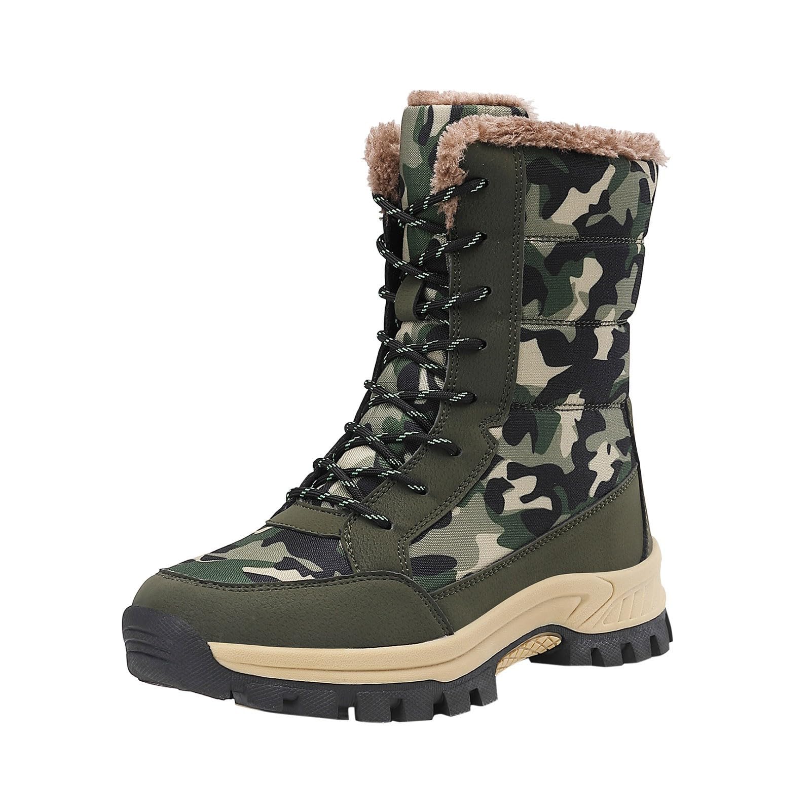 Scarpe Uomo Calde 2026 Stivali da Neve Caldi con Suola Spessa Autunno e Inverno Donna in Cotone Mimetico per Esterni Eleganti Invernali