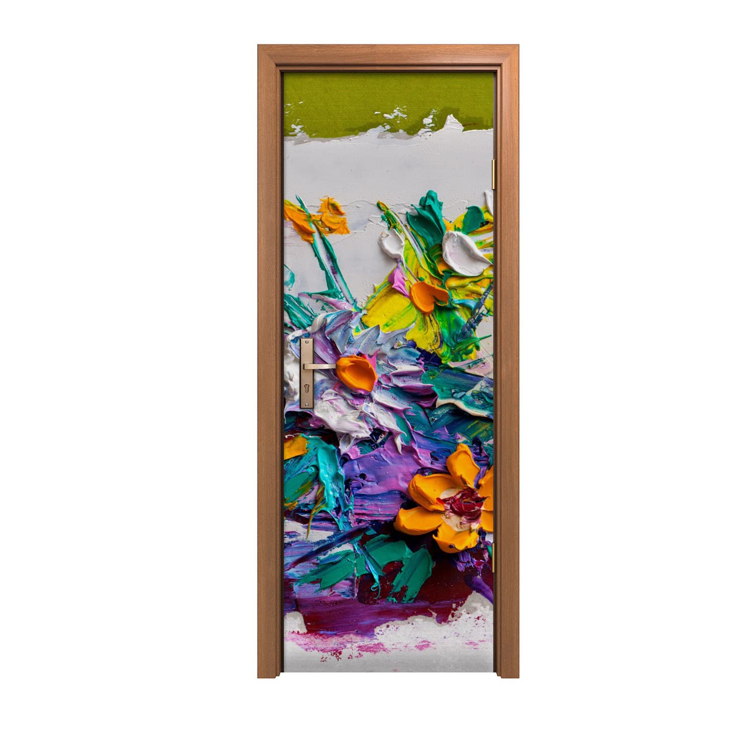 Autocollant de porte design d'intérieur Coloray fleurs 70x200