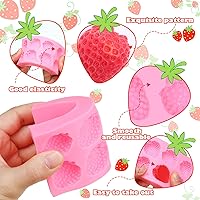 Vista 5 de Molde de fresa de silicona 3D para cupcakes y fresas para bricolaje, decoración de pasteles, galletas, chocolate, azúcar, polímero, arcilla