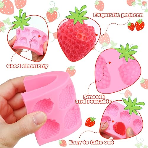 Miniatura 5 de Molde de fresa de silicona 3D para cupcakes y fresas para bricolaje, decoración de pasteles, galletas, chocolate, azúcar, polímero, arcilla,