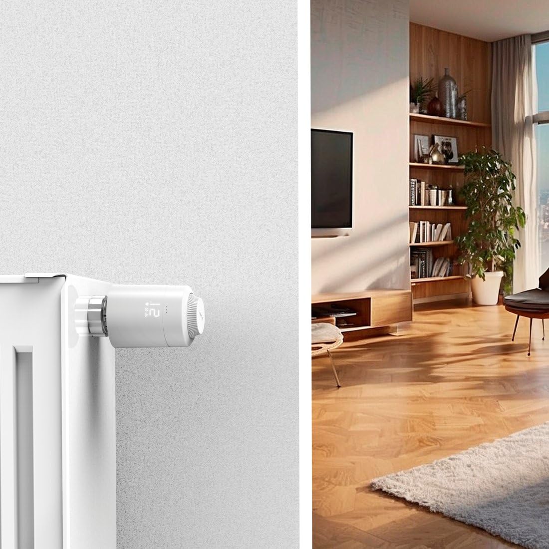 Hama Smart Home Dodatkowa Głowica Termostatyczna WiFi - Inteligentna, Zdalne Sterowanie, Kompatybilna z Zigbee, Amazon Alexa, Google Home, Apple Siri