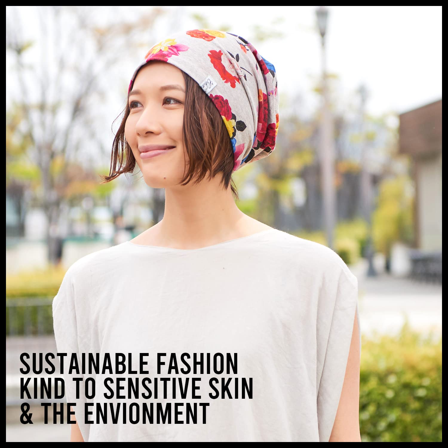 Mens Slouchy Organic Cotton Beanie - Baggy Oversized Womens Chemo Cap Hat
