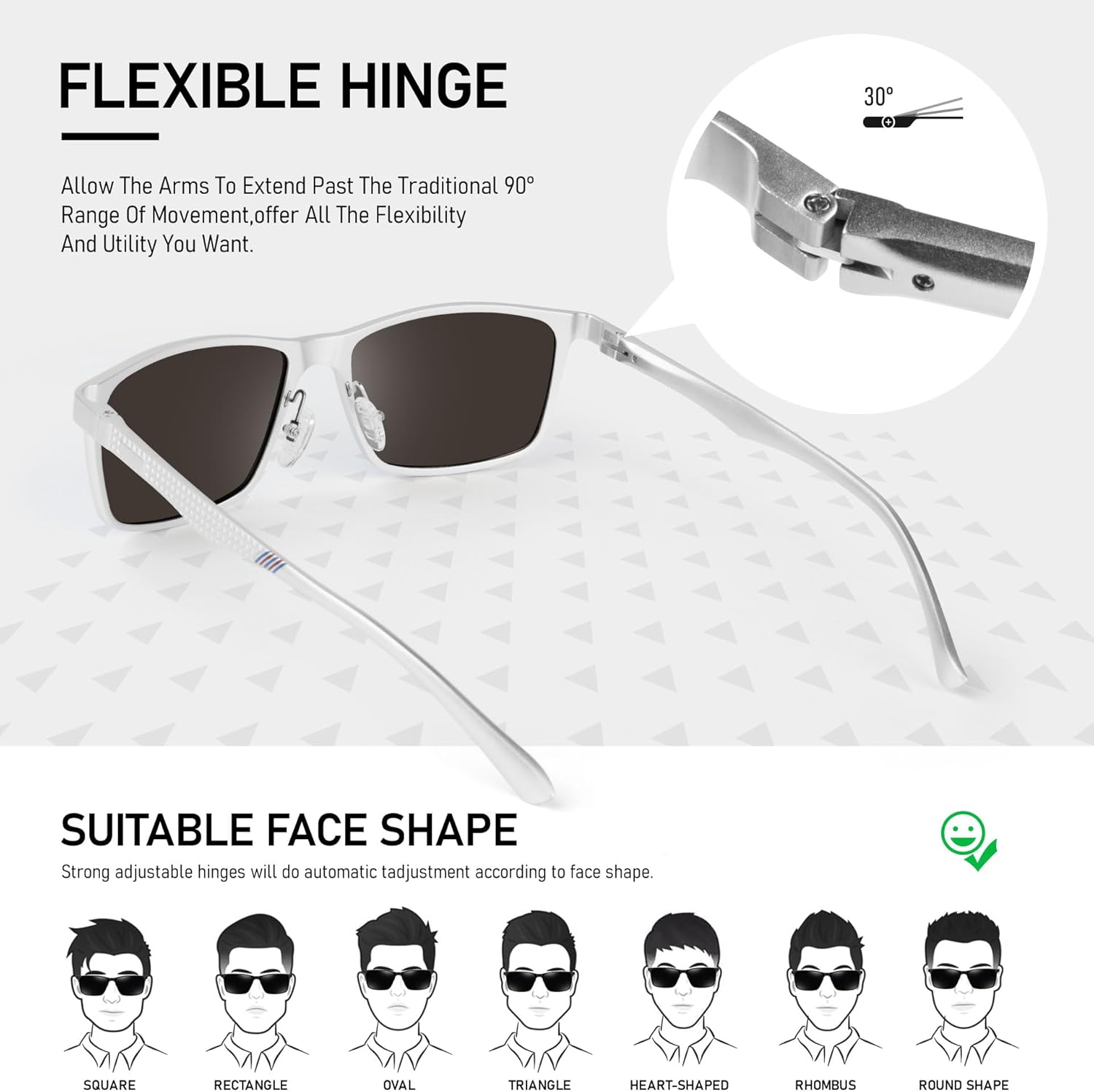 BIRCEN Polarized Mens Sunglasses for Driving: UV Protection Al-Mg Metal Sunglasses Lightweight Shades for Fishing Travel Golf - Image 4