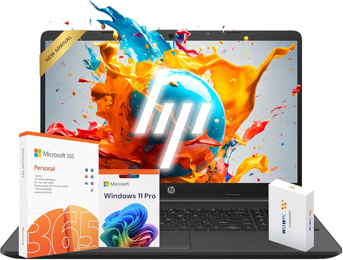 HP 15 Laptop for Home or Work, Windows 11 Pro with Microsoft Office, 15.6" FHD LED Display, 8GB RAM, 512GB SSD, Intel Powerful Processor, Copilot AI-Ready, Ethernet Port, SD Card Reader, WOWPC USB : Electronics