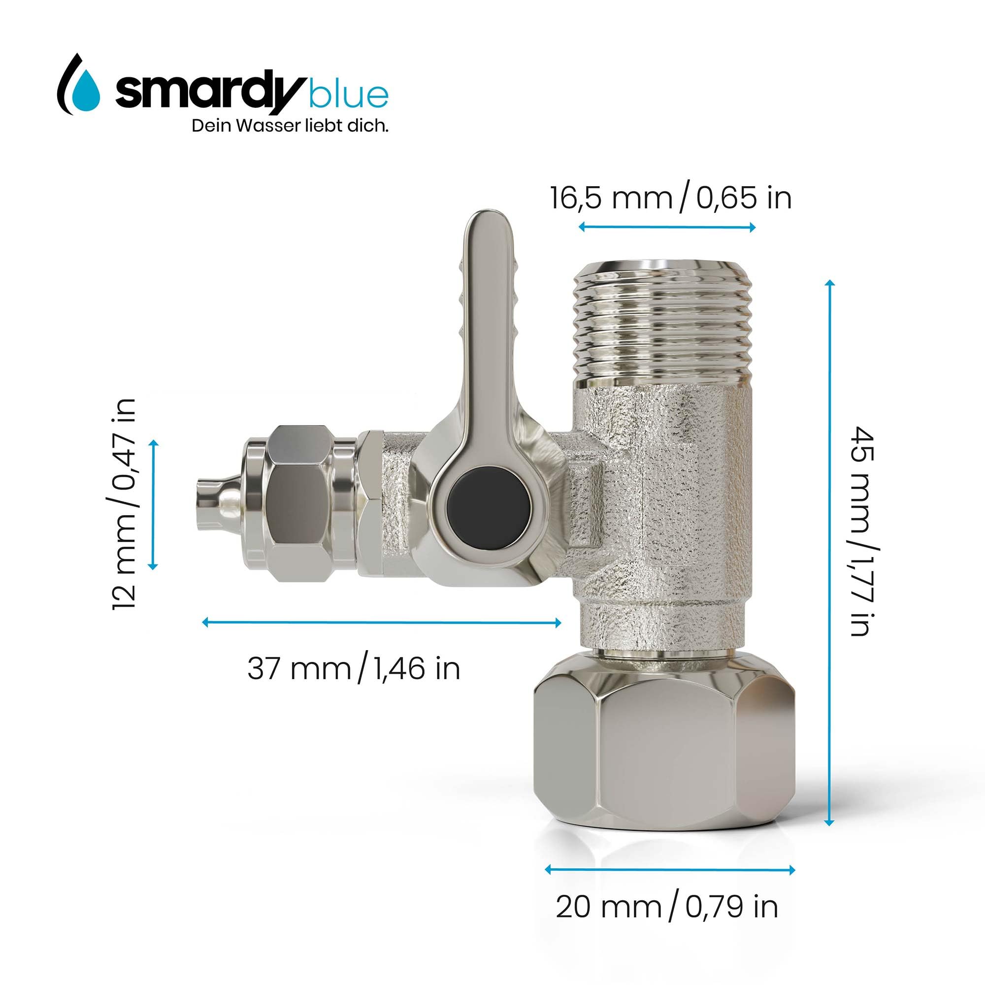 smardy ZO006 Set di Collegamento Universale 15m Tubo dell'Acqua 1/4"(6,35mm) Kit di Installazione con Regolatore di Pressione per Frigorifero Macchina del Ghiaccio