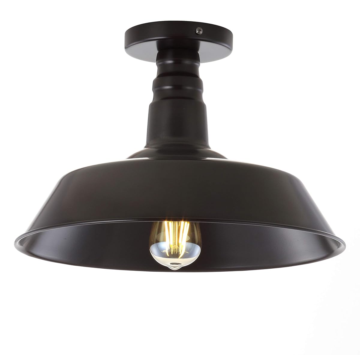 JONATHAN Y 14in Metal LED Semi-Flush Mount, Oil Rubbed Bronze, Model JYL9516A,