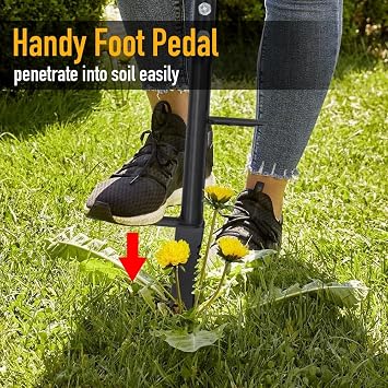 Colwelt Weed Remover Tool 39, Weed Puller Root Remover with Thick Steel Claw, Long Handled Weeding Tool with Easy Foot Ejector, Stand Up Garden Weeder Tool for Lawn Grass Dandelion Removal