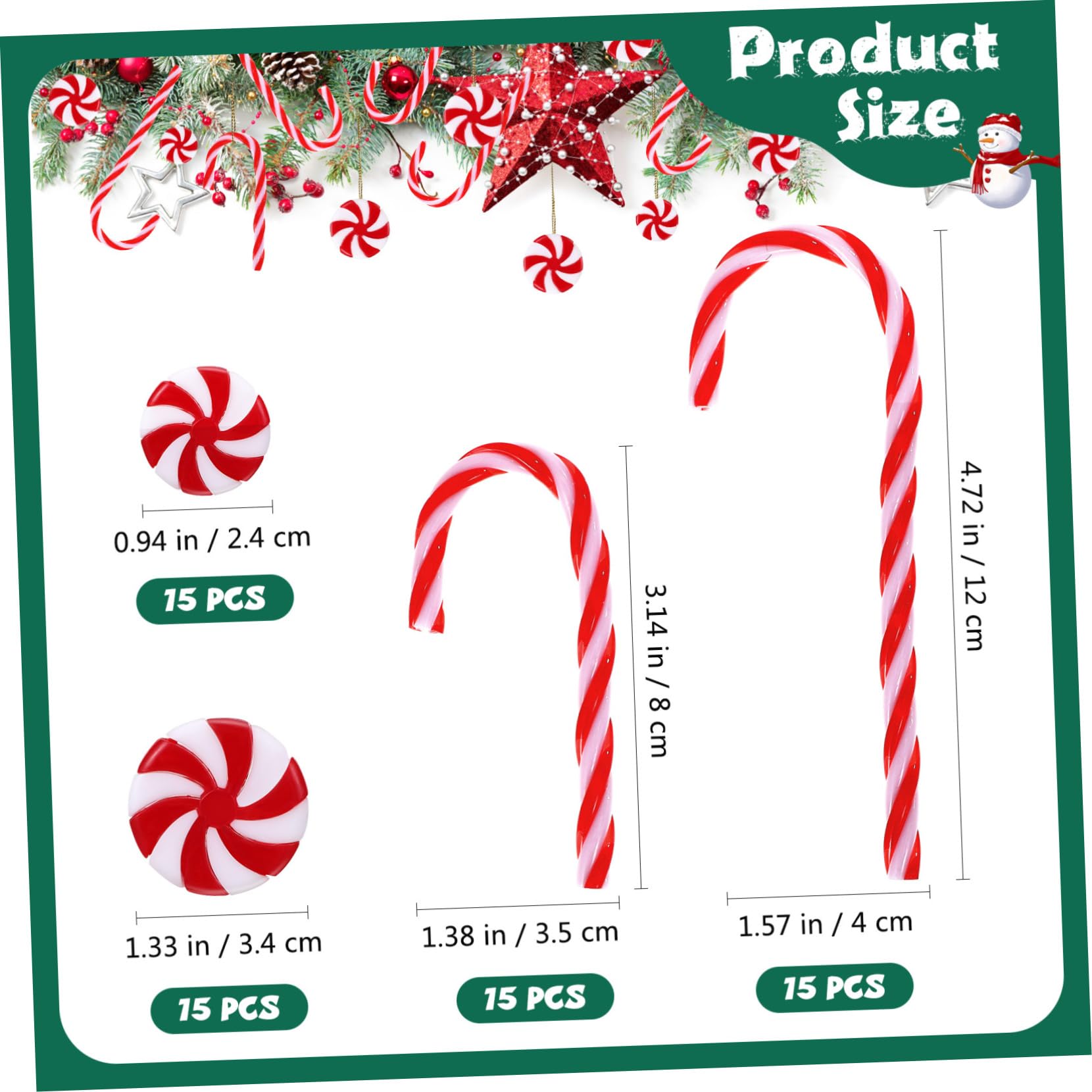 5 Juegos Colgante De Decoración para Árbol De Navidad. Póster Decoraciones De Bodas Colgantes Navideños Manualidades Navideñas Adorno De Bastón Colgante De Navidad 60 Piezas * 5 MAGICLULU