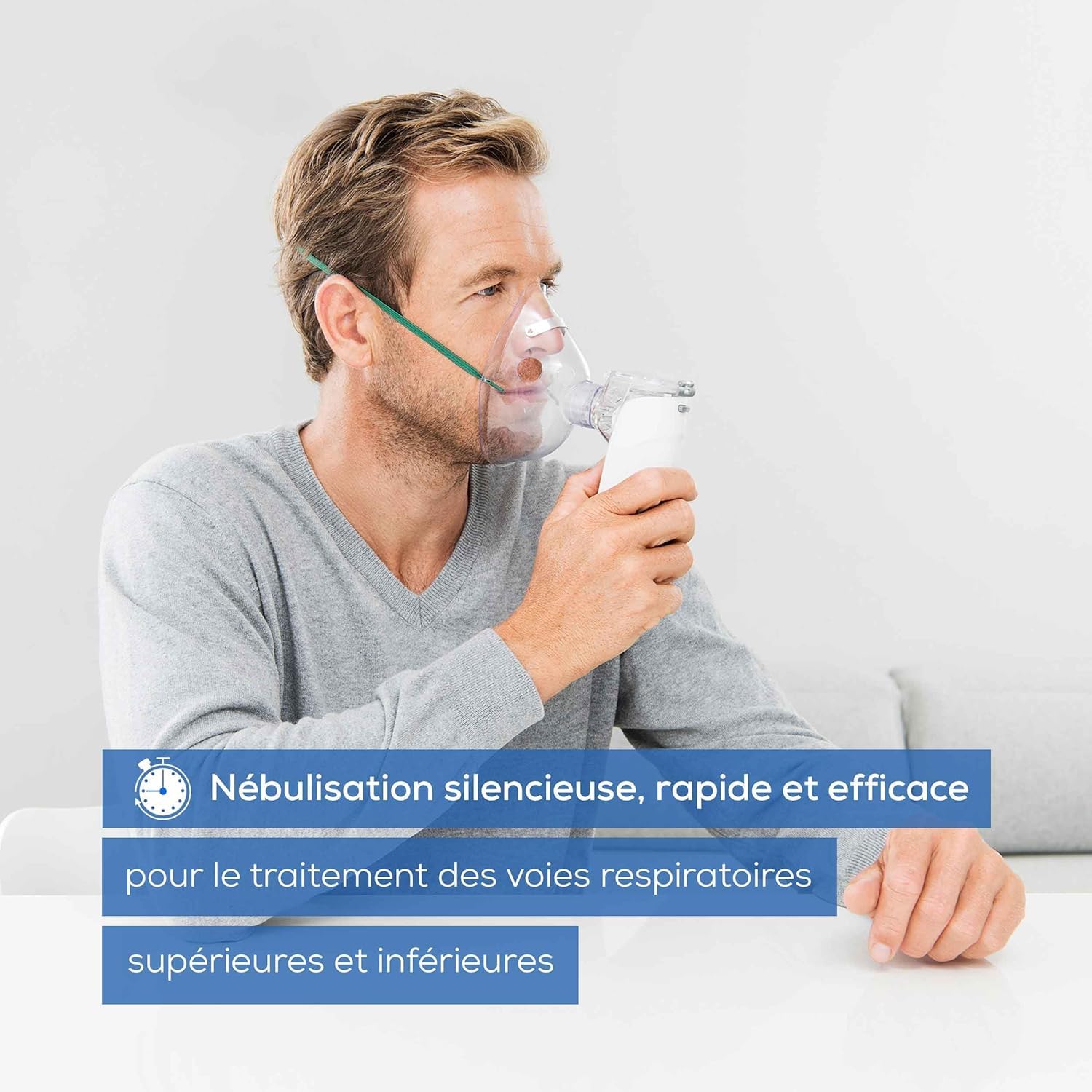 Beurer IH 55 Nébuliseur avec technologie de membrane vibrante, portable et silencieux, fonction d'auto-nettoyage, inhalateur pour traitement des maladies des voies respiratoires
