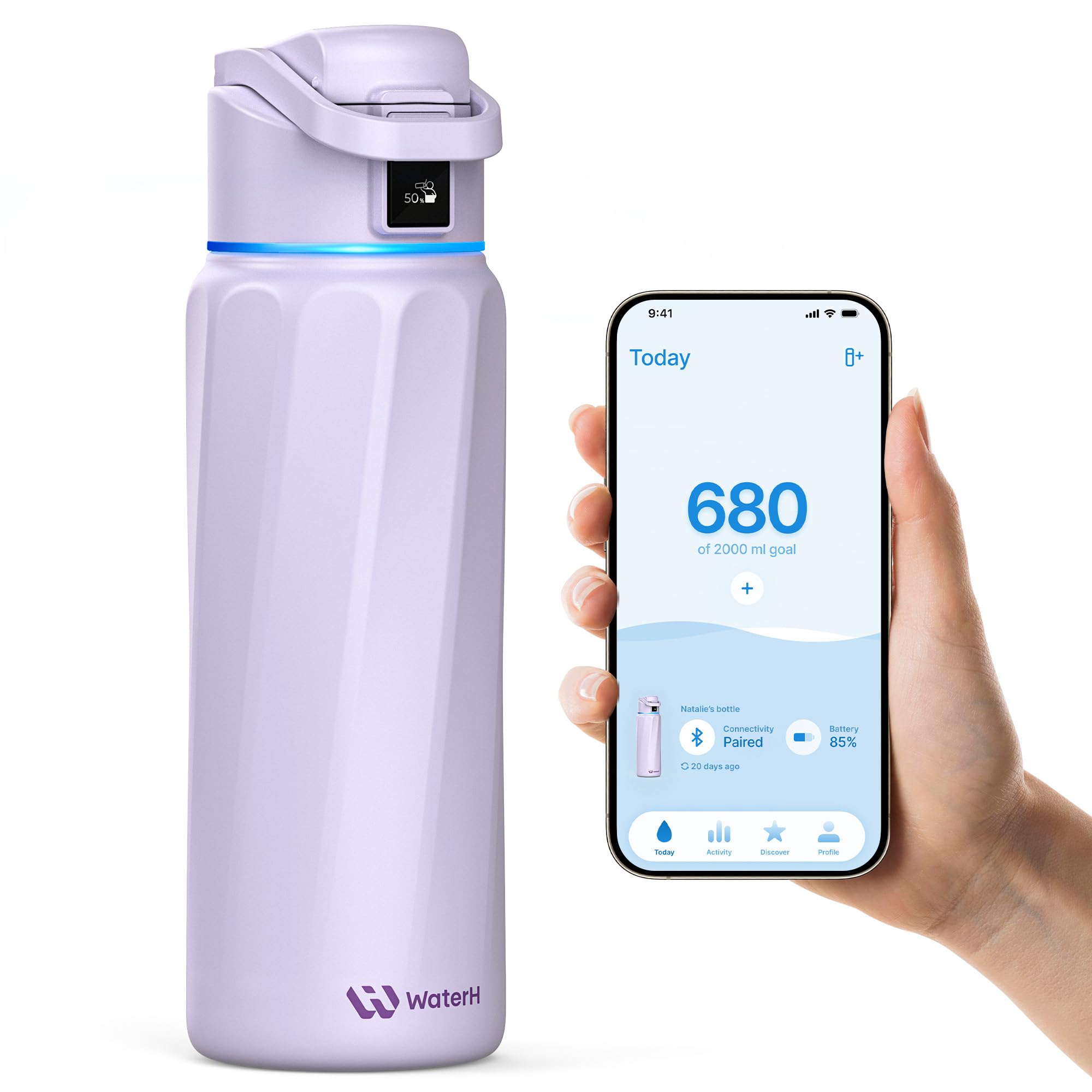 BOOST Smart Water Bottle with Reminder & Tracker, Double Wall Vacuum Insulated Bottles Stainless Steel, 946 ml BPA-Free Wide Mouth for School, Gym, Office, Ideal for Mother's Day