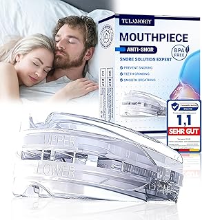 Schnarchschiene mit Zahnschutz, Anti Schnarch Mundstück für Schlaf, Wiederverwendbarer Knirscherschiene für Nacht, Reise & Alltag, Individuell anpassbar gegen Knirschen für besseren Schlaf