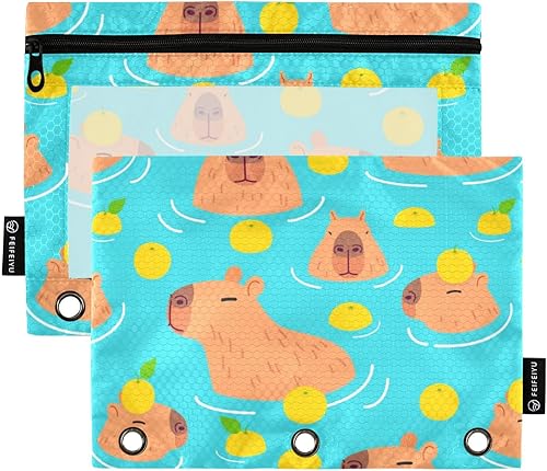 Vista 79 de Gredecor Estuche para lápices con 3 anillos, con cremallera de dinosaurio, paquete de 2 unidades, organizador transparente para la escuela